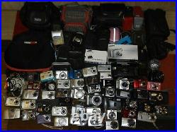 Huge Lot of 51 Digital Cameras & Camcorders + Cases Canon Sony Nikon Olympus WOW