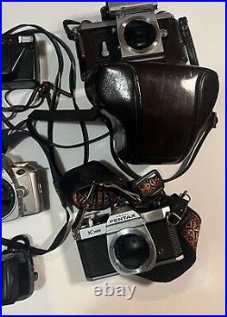 LOT OF 9 Mixed Lot Cameras 35mm, Digital, And 1 Sony Camcorder For Parts As Is