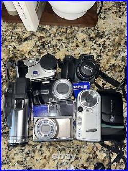 Lot of 8 Cameras Camcorder Sony Hitachi Olympus Kodak Lumix Nikon UNTESTED