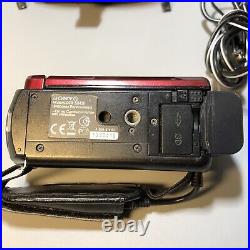 Sony DCR-SX45 2000x Digital Zoom Handycam Camcorder Red Tested Works Great