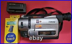 Sony Handycam CCD-TRV85 Hi8 XR, 72x Digital Zoom Includes 2 Batteries & Charger