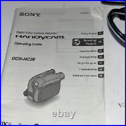 Working Sony DCR-HC26 Mini DV Camcorder Digital Video Player Transfer
